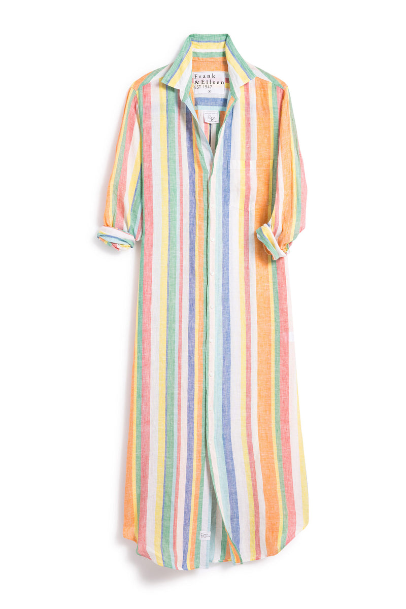 Frank and Eileen Rory Maxi Shirtdress in Multi Color Stripe