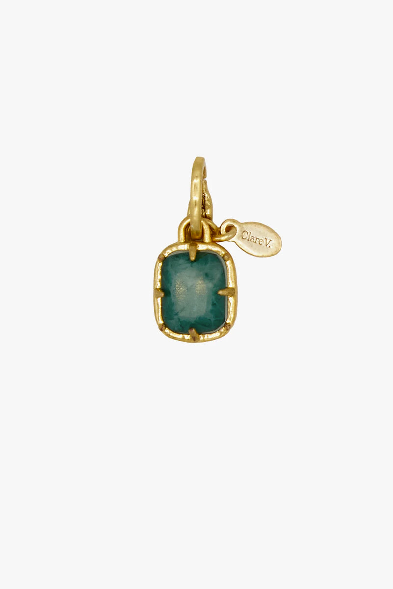 Clare V La Gemme Charm in Emerald/Vintage Gold