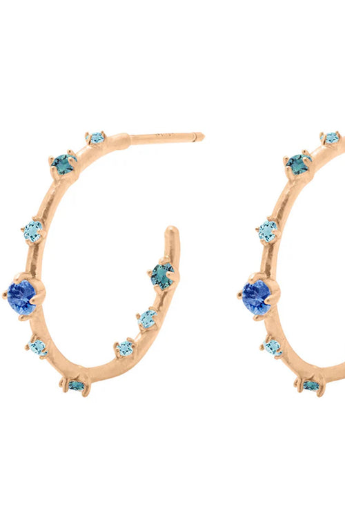 Valley Rose Galaxy Hoops in Ombre Blue
