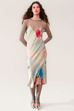 Silk Laundry 90s Slip Dress in Expressionist