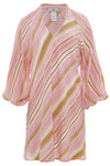 Devotion Twins Agios Sostis Short Dress in Multi Pink Stripe