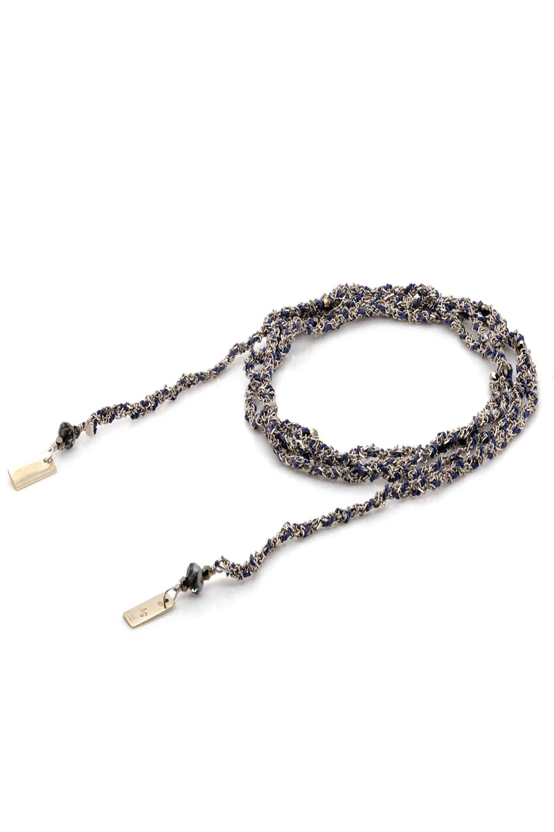 Marie Laure Chamorel Necklace in Silver and Navy