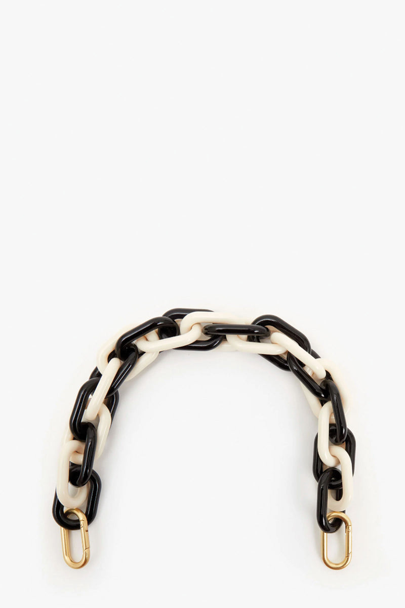 Clare Vivier Shorite Strap in Black and Cream Resin