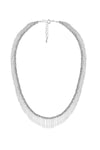 Marie Laure Chamorel Fringe Short Necklace in Silver Grey