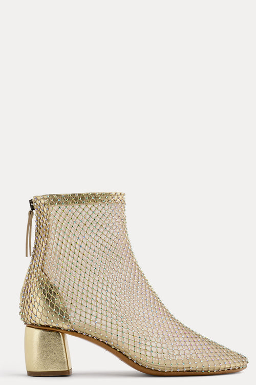 Forte Forte Strass Mesh Ankle Boots in Crystal