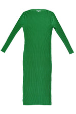 Ali Golden Pleated Mesh Dress in Kelly Green