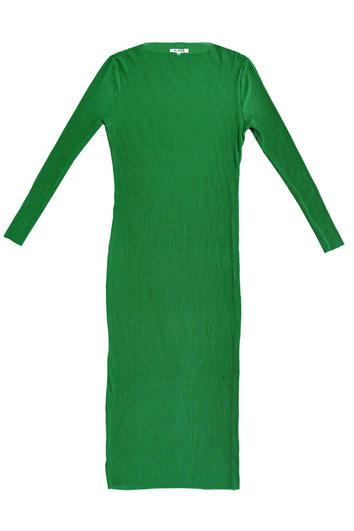 Ali Golden Pleated Mesh Dress in Kelly Green