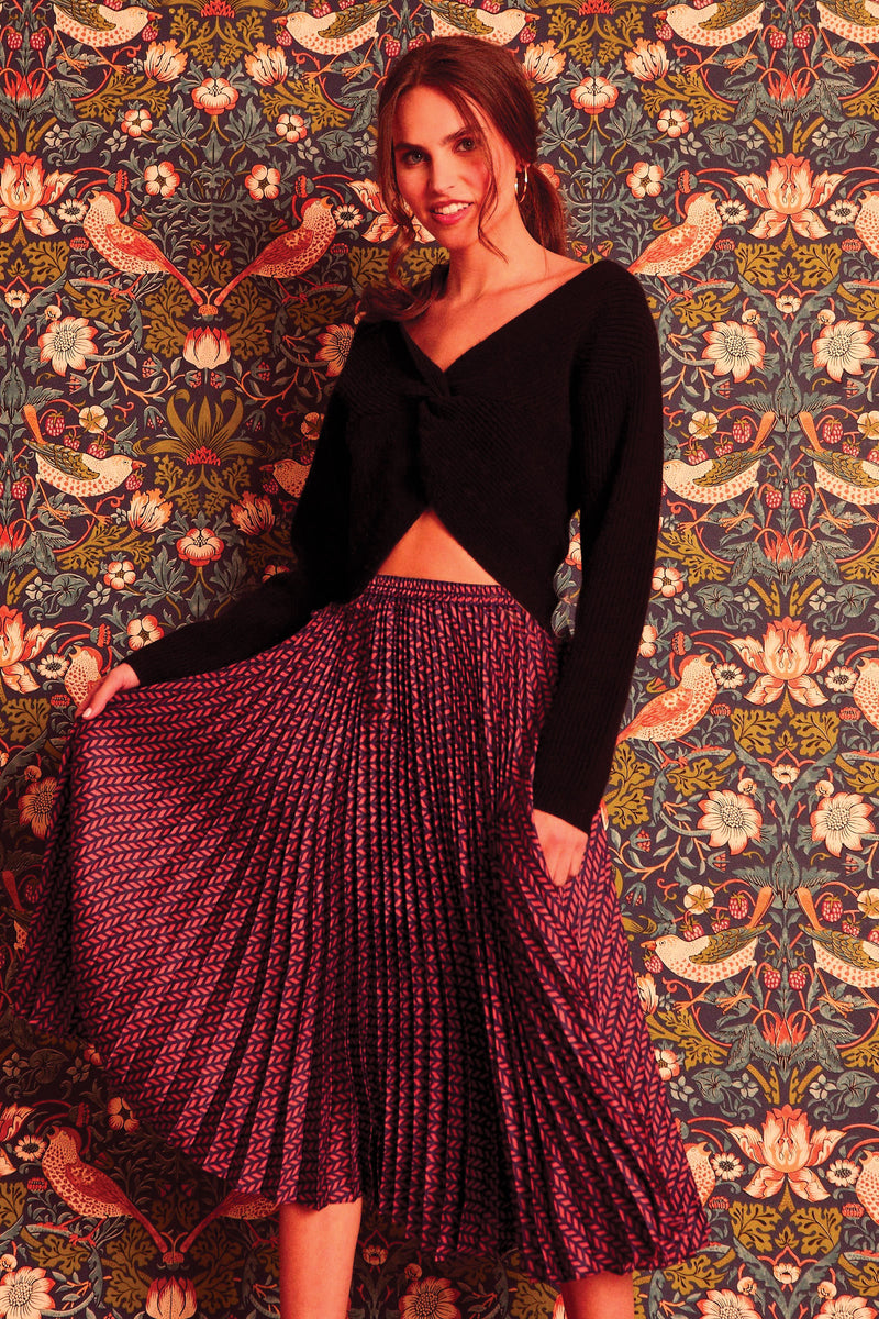 Caballero Mia Skirt in Chestnut Geo Print