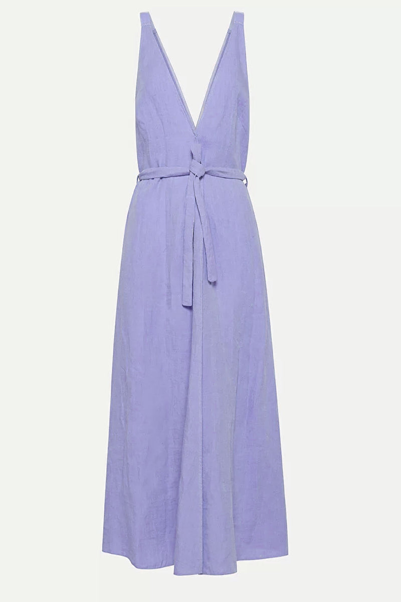 Forte Forte Chic Linen Herringbone Dress in Lilac