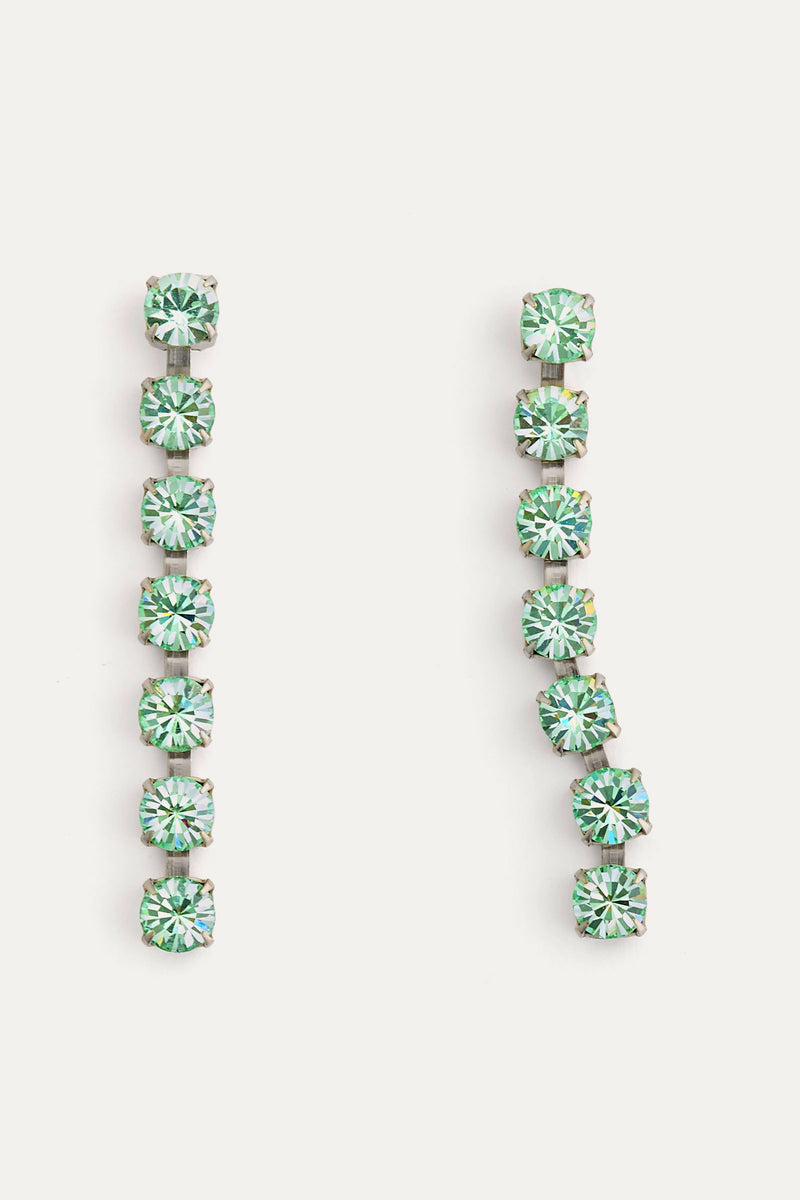 Forte Forte Crystal Pendent Earrings in Ice Lime