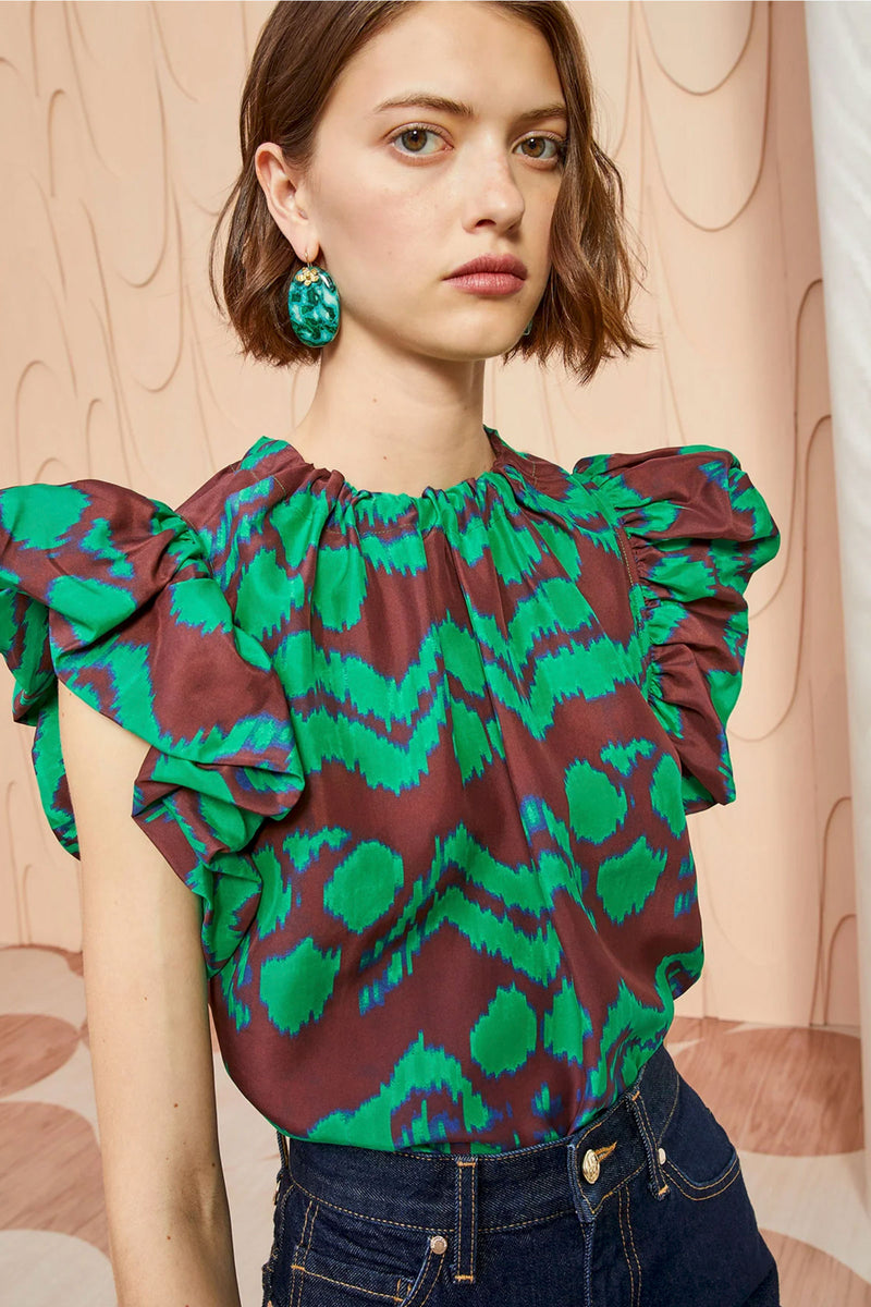 Ulla Johnson Iren Top in Malachite