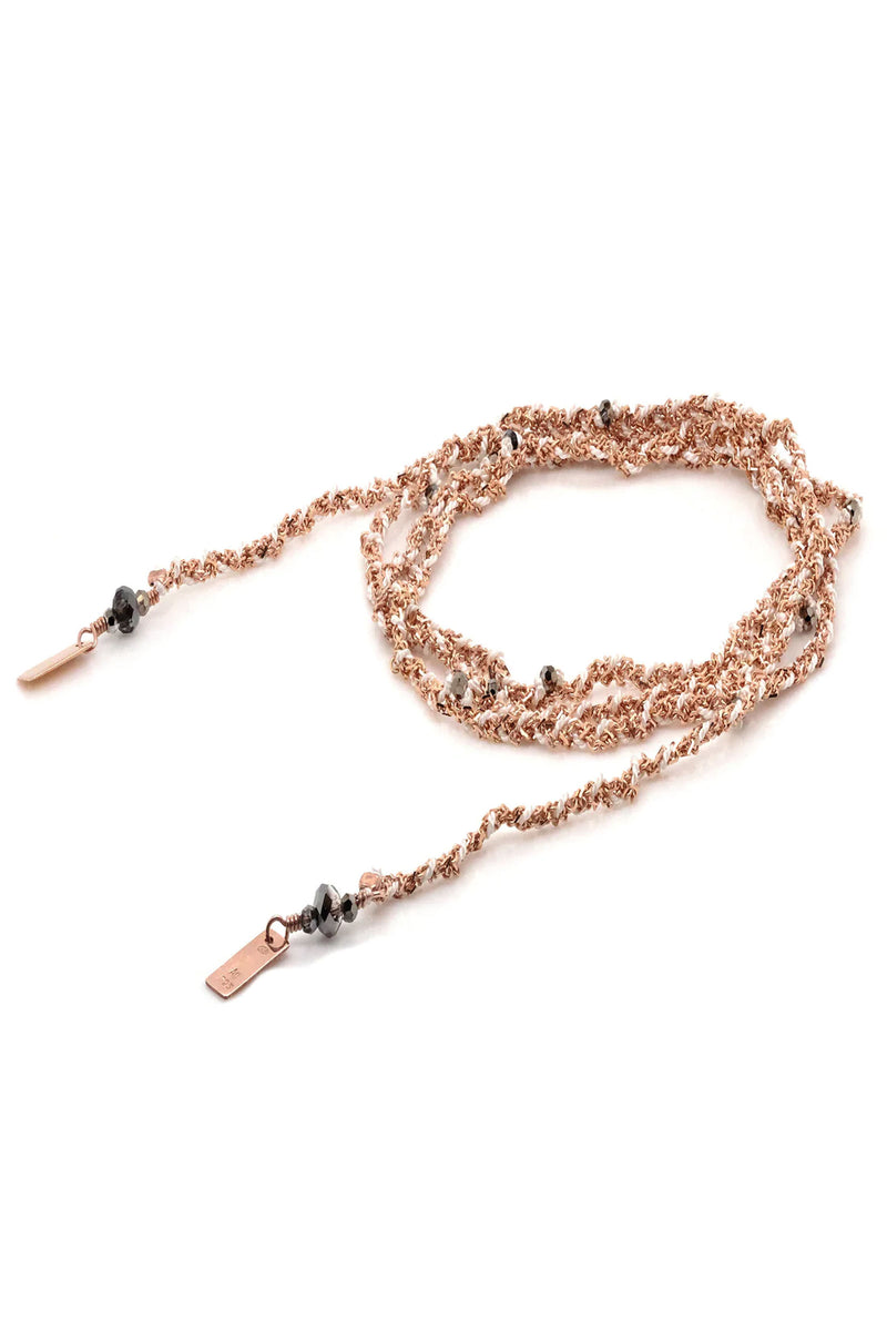 Marie Laure Chamorel Necklace in Rose Gold and White