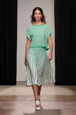 Christy Lynn Nellie Top in Pinstripe Green