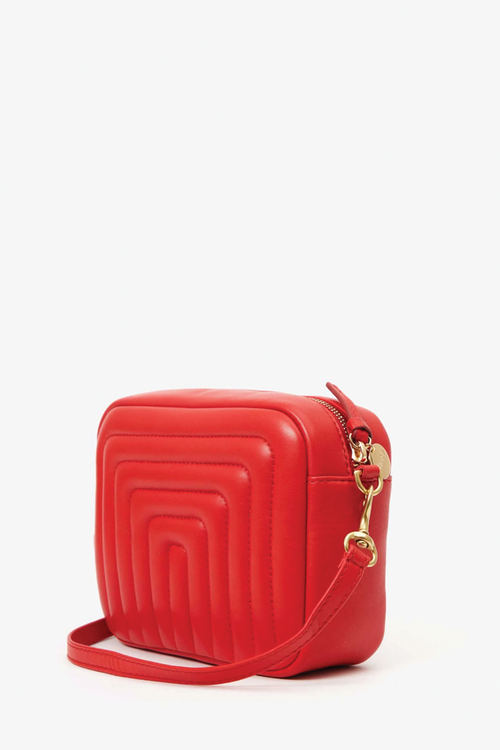 Clare Vivier Midi Sac in Rouge Channel Quilted Nappa