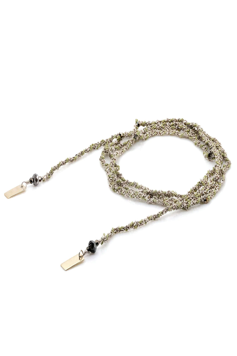 Marie Laure Chamorel Necklace in Silver and Jade