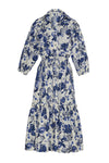 Cara Cara Hutton Dress in Eve Blue Hanging Orchids