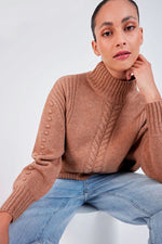 Not Shy Franek Sweater in Camel