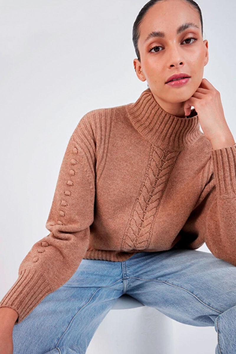 Not Shy Franek Sweater in Camel