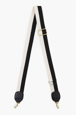 Clare Viver Adjustable Strap in Black and White Cotton Webbing