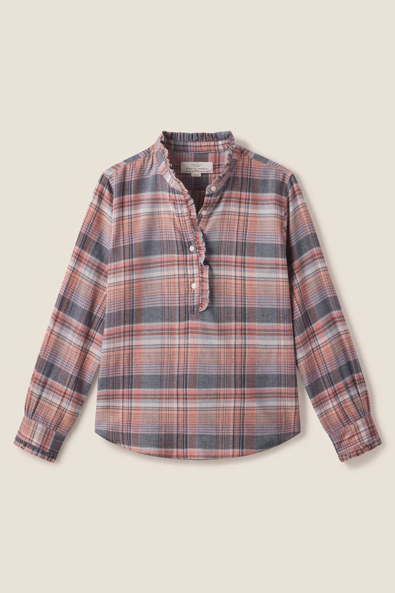 Trovata Breezy Blouse in Eclipse Plaid