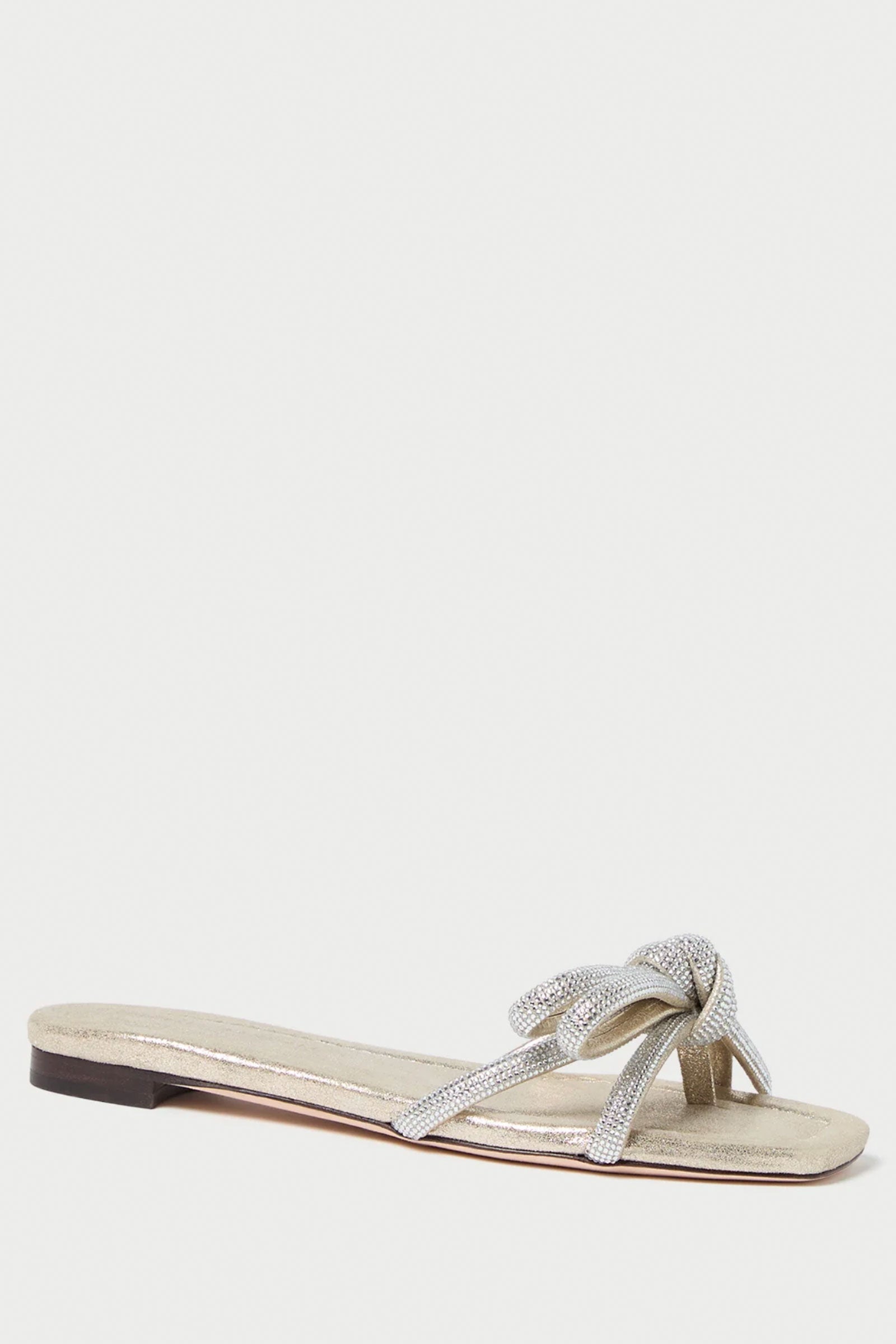 Loeffler Randall Women s Hadley Leather Bow Flat Sandals Cappuccino Size 7