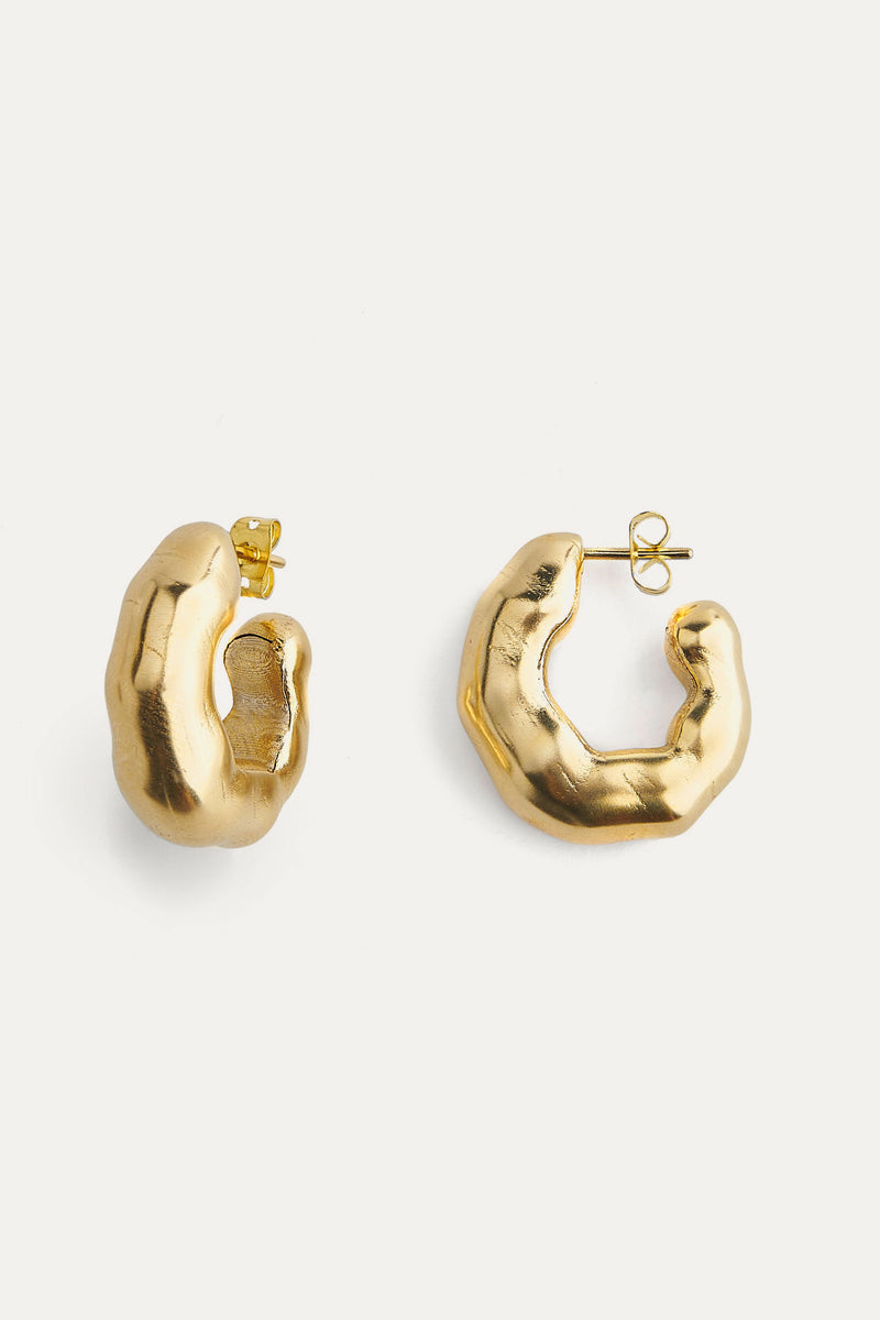 Forte Forte Hoop Sculpture Earrings in 18K Gold Plated