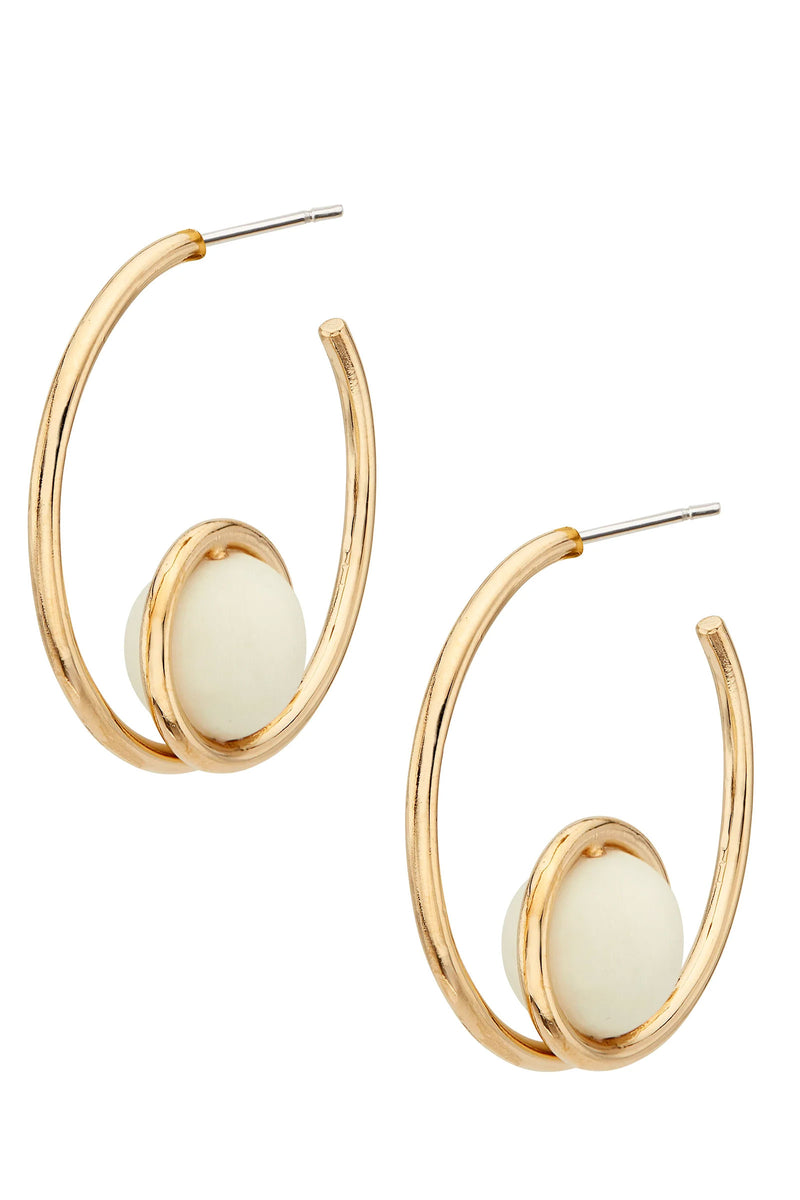 Soko Mpira 24K Gold Bone Hoop Earrings