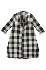 Ali Golden Notch Jacket in Black Cream Check