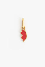 Clare Vivier Lips Charm in Lipstick Red and Vintage Gold