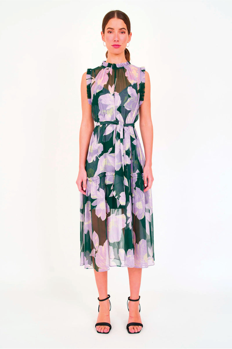 Christy Lynn Gemma Dress in Green Blossom