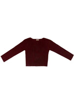 Ali Golden Merino Wool Ribbed Sweater in Chocolate