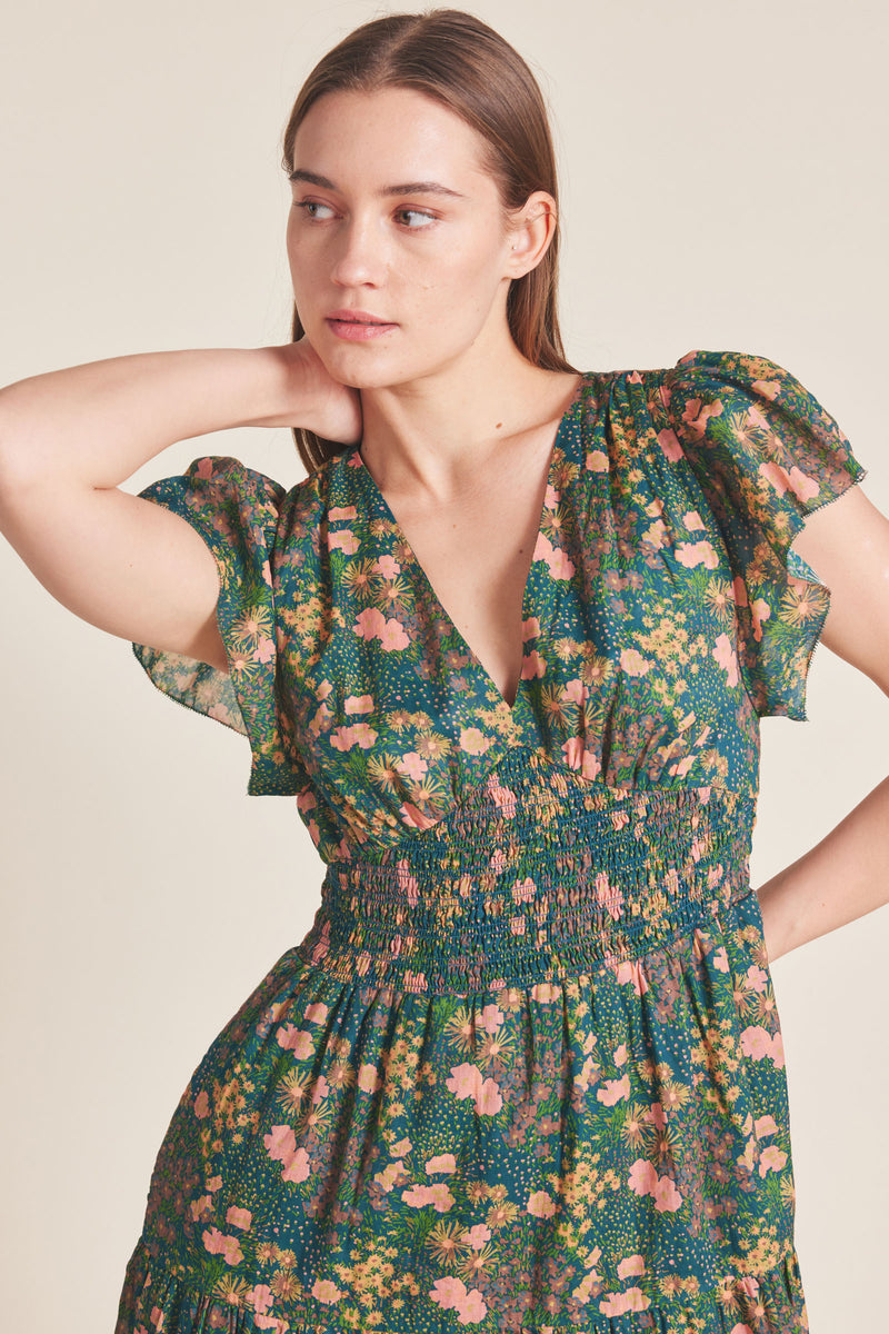 Trovata Kendall Dress in Woodbine Cluster