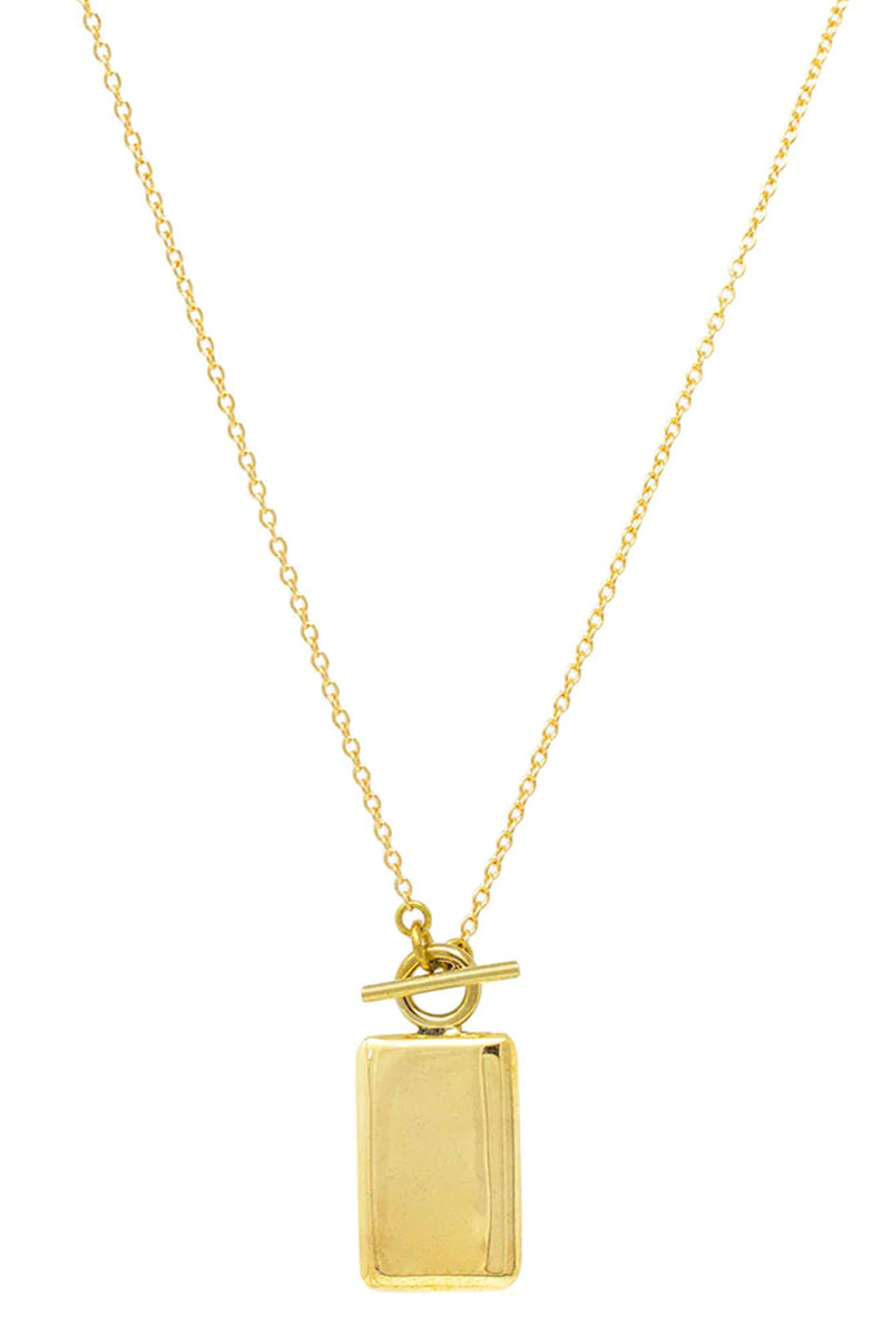 Soko Rectangle 24K Gold Medallion Necklace