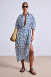 Apiece Apart Alessandra Sarong Shirt Dress in Lace Floral