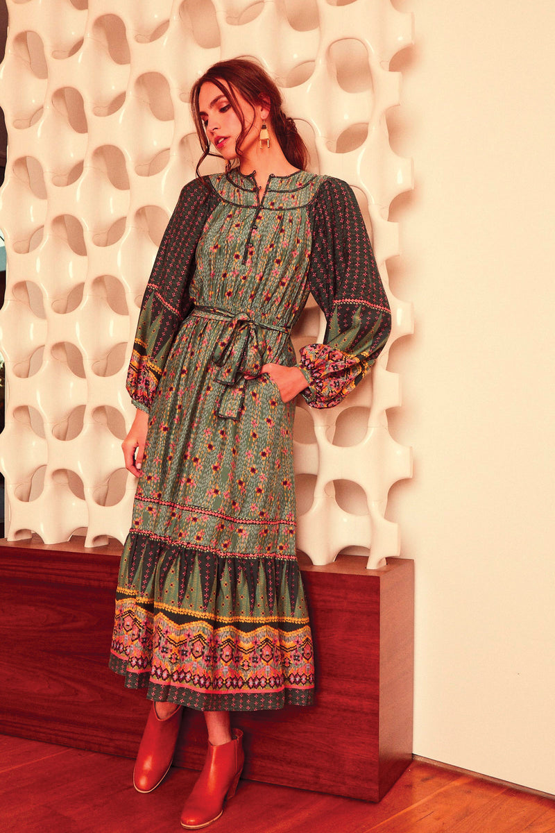 Caballero Long Sleeve Autumn Woodland Dress