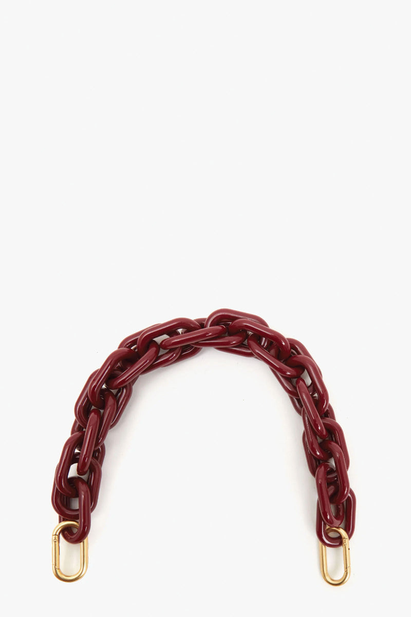 Clare Vivier Shortie Strap in Oxblood Resin