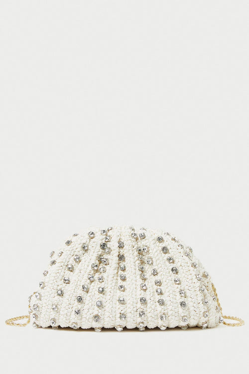 Loeffler Randall Bailey Pleated Clutch in White and Clear