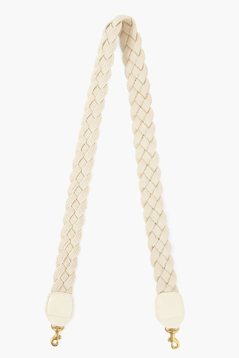 Clare V  Crossbody Strap in Cream White Braided Rope