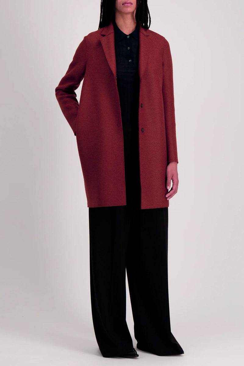 Harris Wharf Cocoon Coat Pressed Wool in Cognac