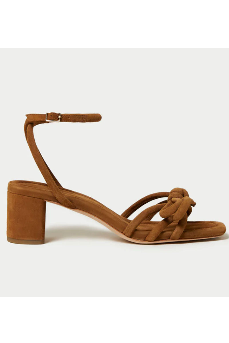 Loeffler Randall Mikel Mid Heel Bow Sandal in Cacao