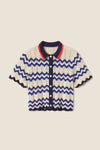 Trovata Paloma Cardigan In Blue Stripe