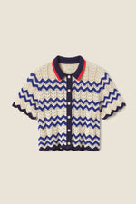 Trovata Paloma Cardigan In Blue Stripe