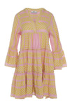 Devotion Twins Ella Short Dress in Yellow/Pink
