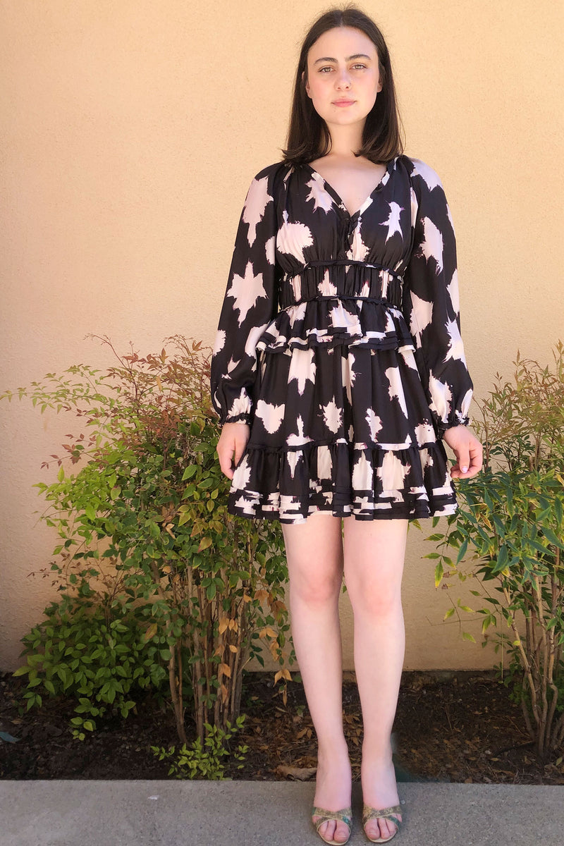 Ulla Johnson Emery Silk Dress in Noir Blur