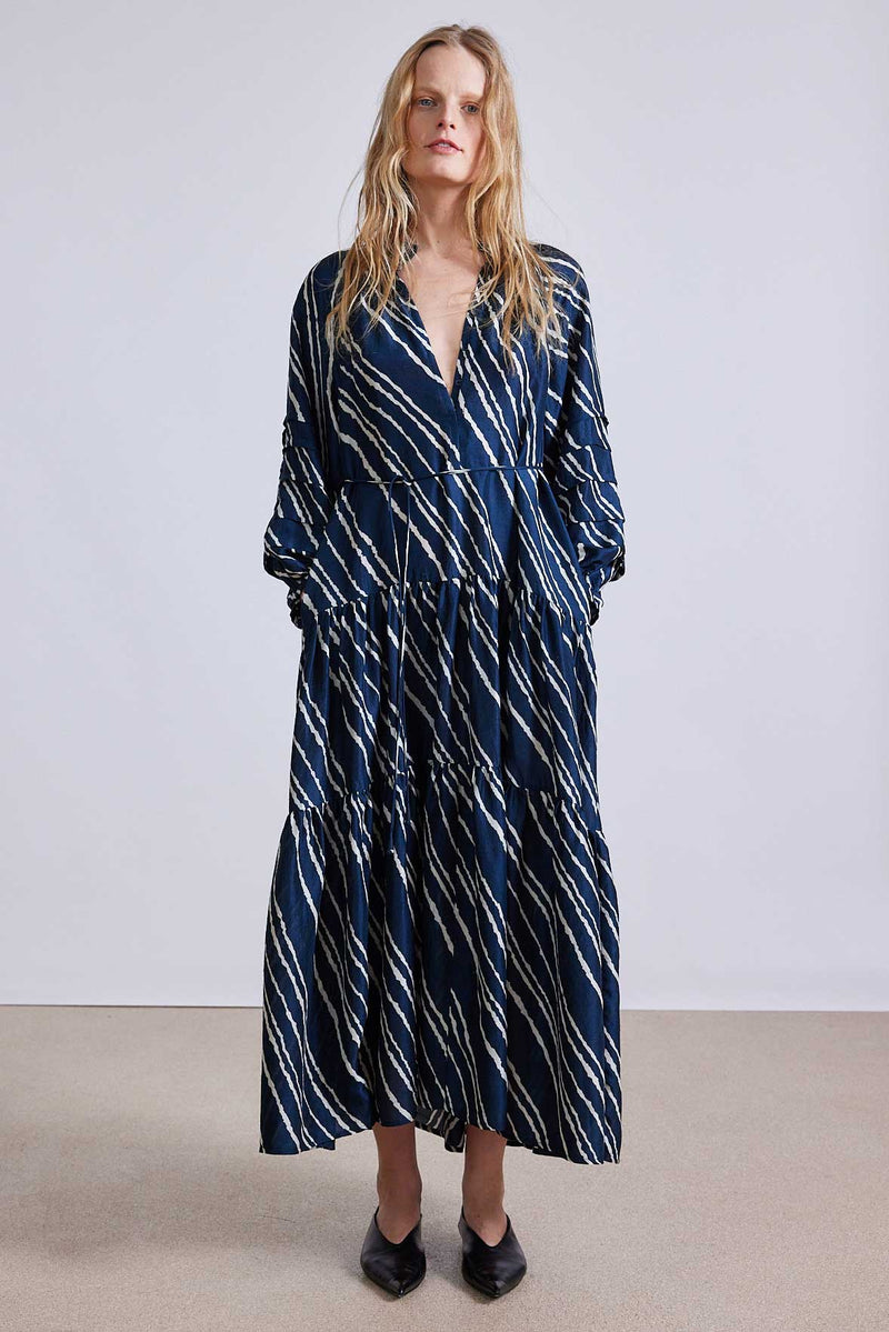 Apiece Apart Trinidad Maxi Dress in Navy Bias