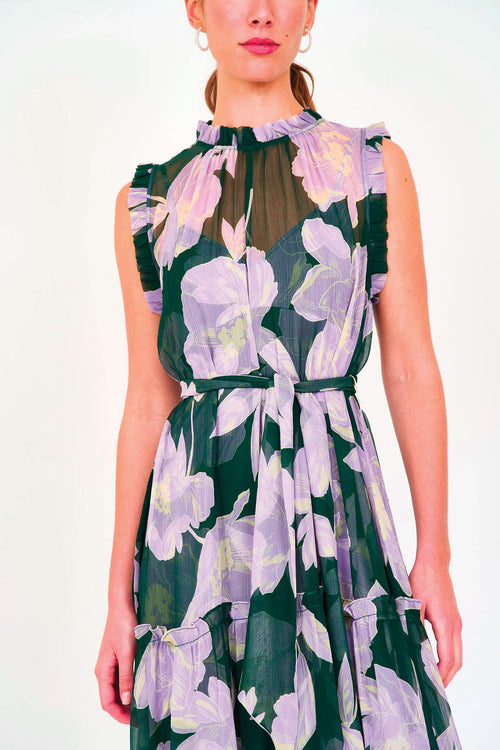 Christy Lynn Gemma Dress in Green Blossom
