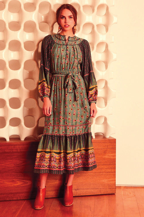 Caballero Long Sleeve Autumn Woodland Dress