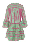 Devotion Twins Ella Short Dress in Green/Fushia