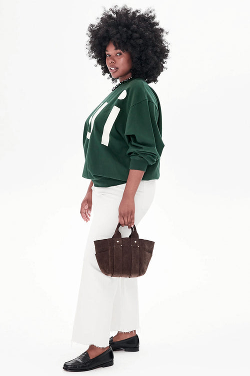 Clare V Le Petit Box Tote in Chocolate Suede