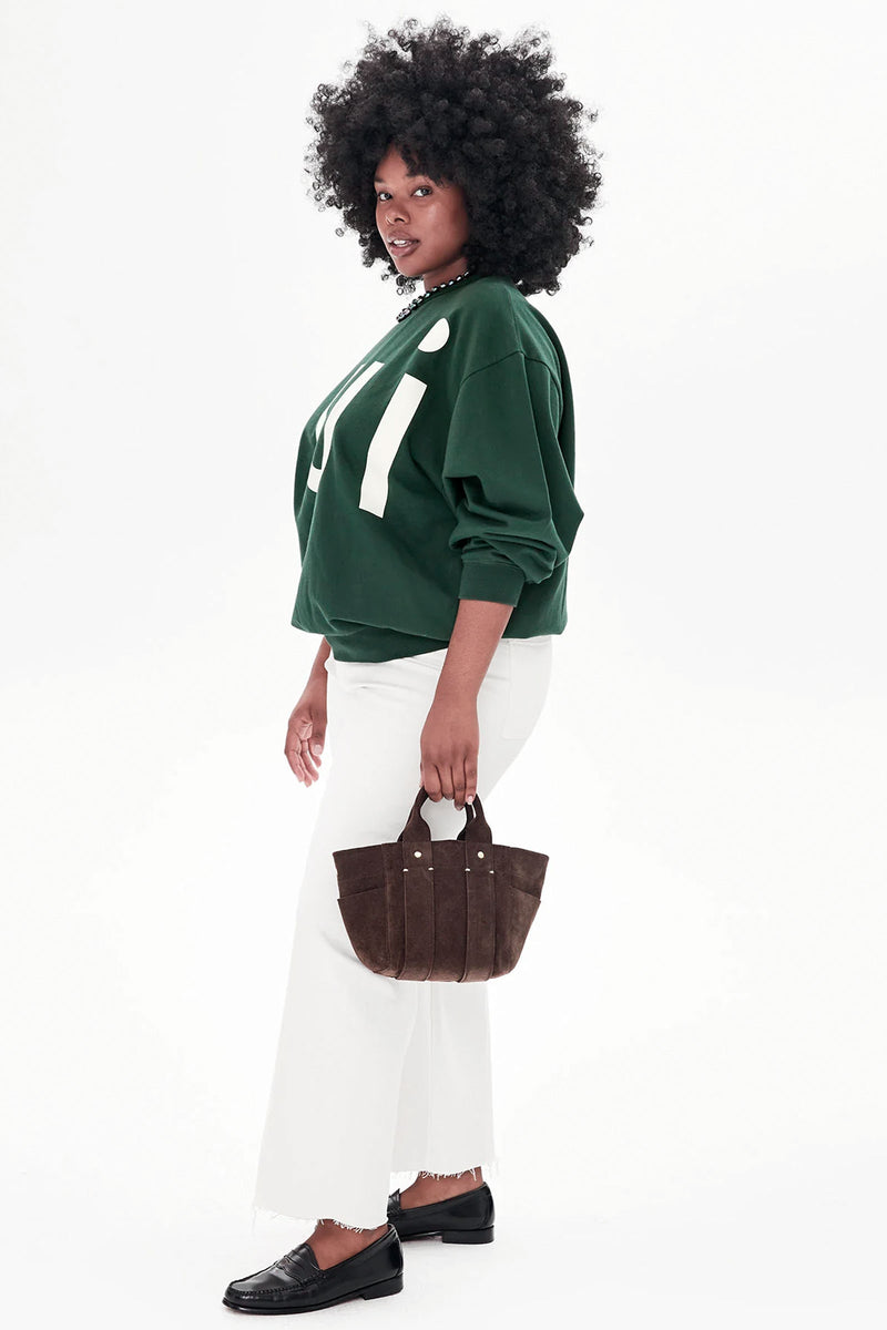 Clare V Le Petit Box Tote in Chocolate Suede